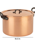 Tinned copper soup pot with higher walls, 6.3 qt