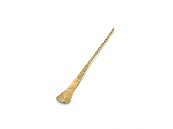 Twisted brass bar spoon