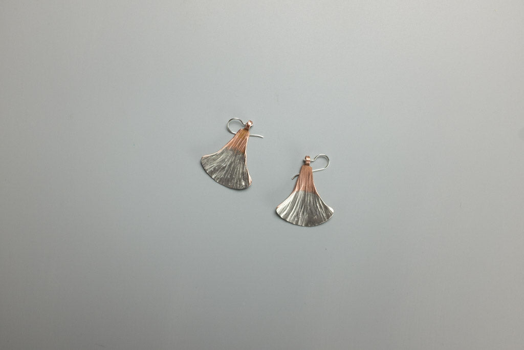 Ginkgo Earrings (Copper Tinned Short)