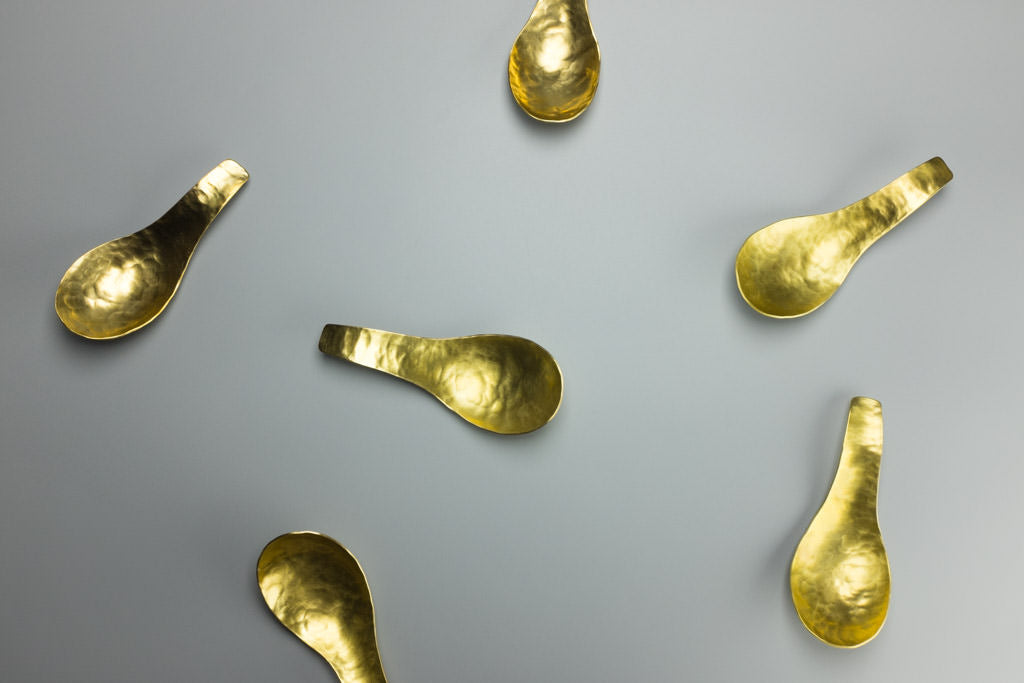 Noodle Spoons in Brass